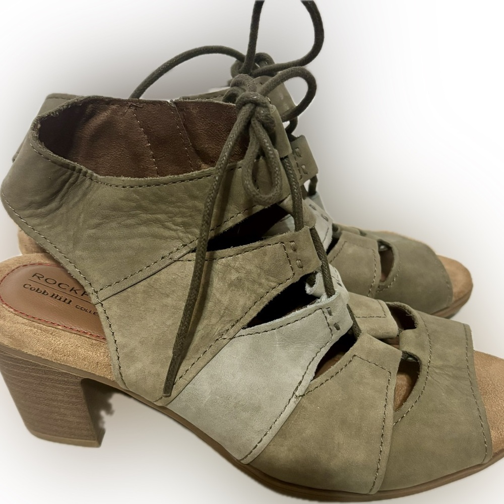 Rockport Cobb Hill Hattie Lace-up Heeled Sandals